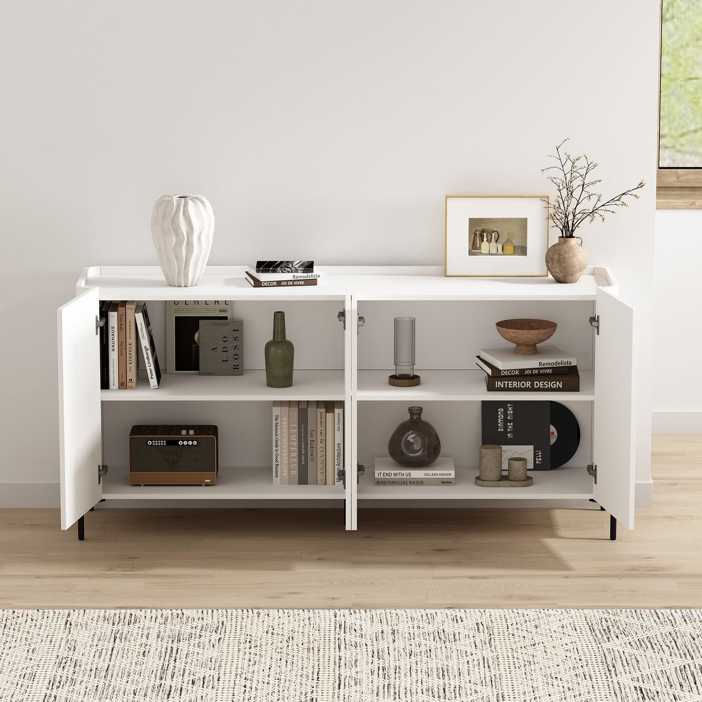 Manhattan Comfort 2-Piece Abbey Bookcase and Sideboard