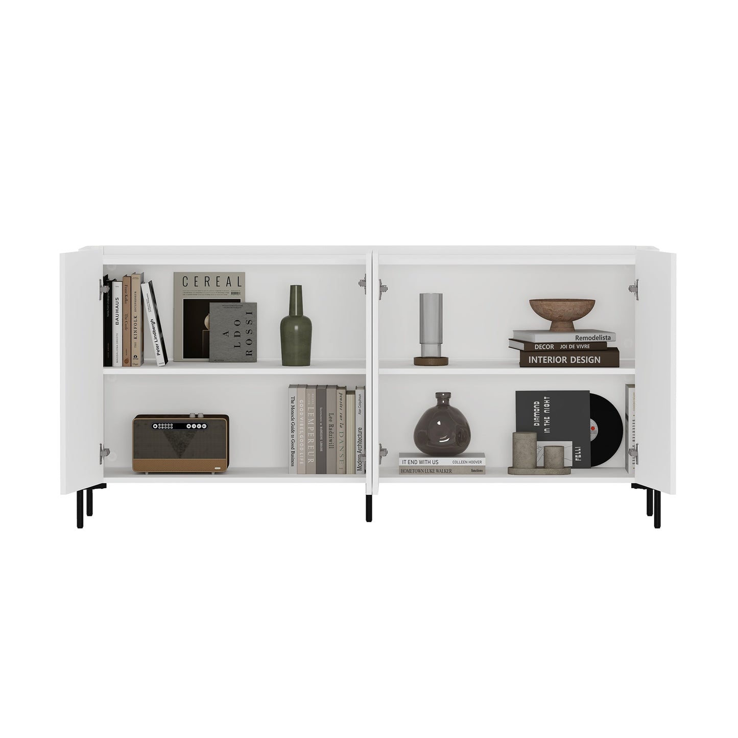 Manhattan Comfort 2-Piece Abbey Bookcase and Sideboard