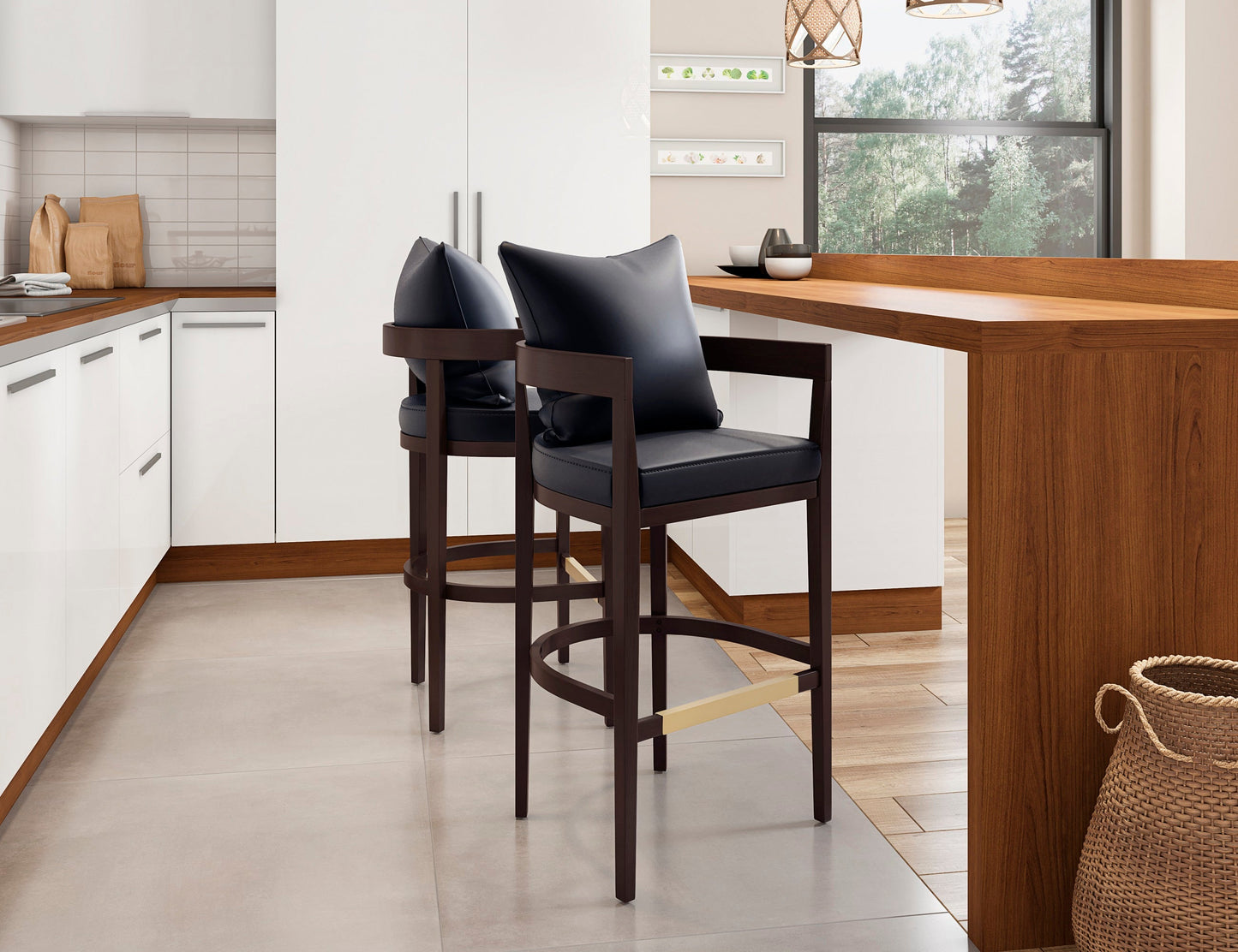 Manhattan Comfort Ritz Bar Stool - Set of 2