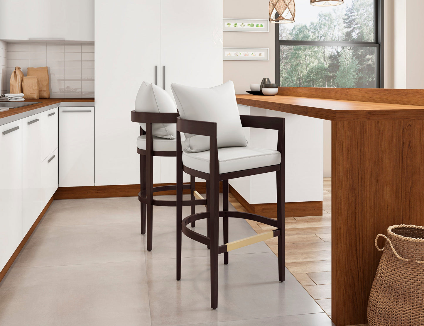 Manhattan Comfort Ritz Bar Stool - Set of 2