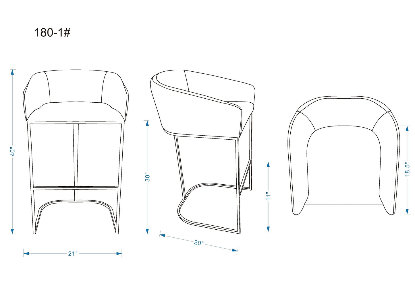 Manhattan Comfort Louvre Barstool - Set of 2