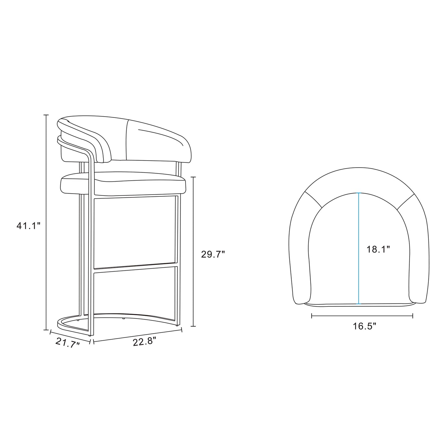 Manhattan Comfort Augusta Barstool - Set of 2