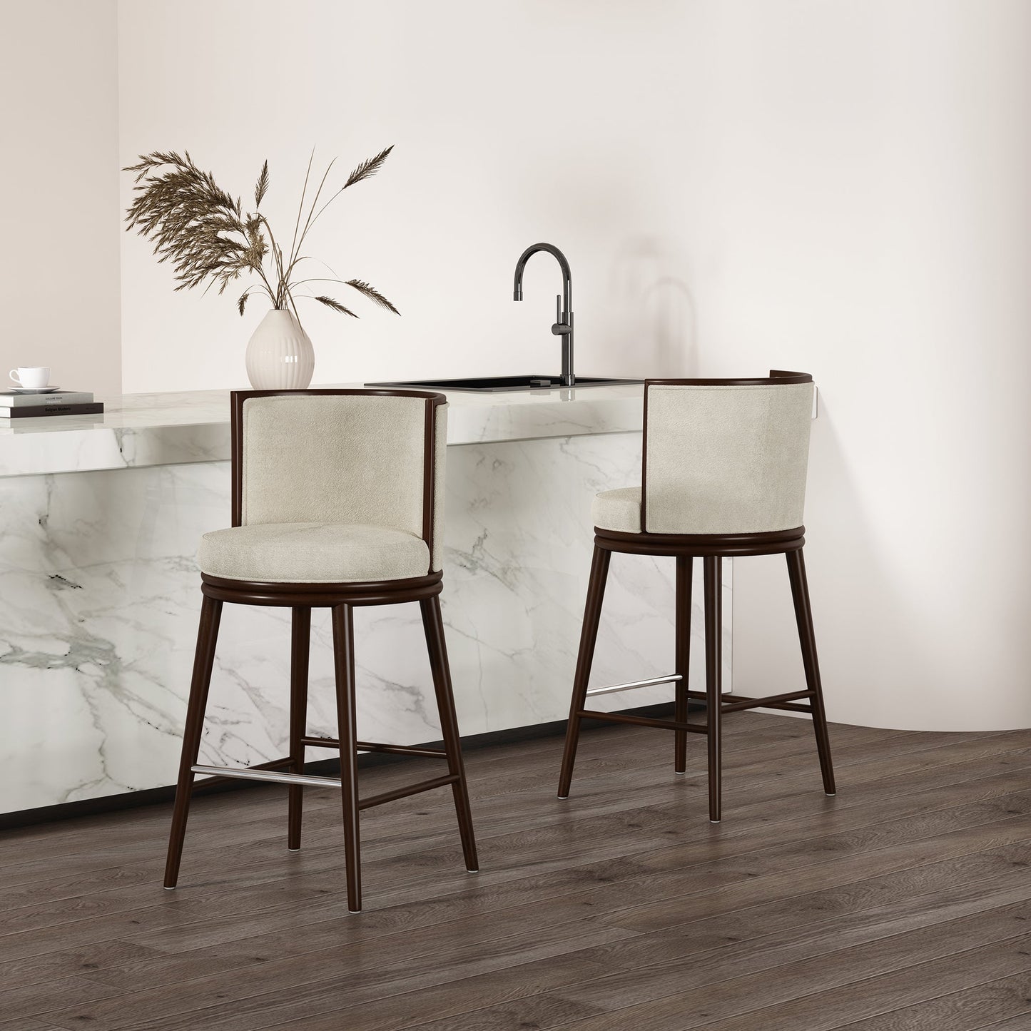 Manhattan Comfort Evalyn Barstool - Set of 2