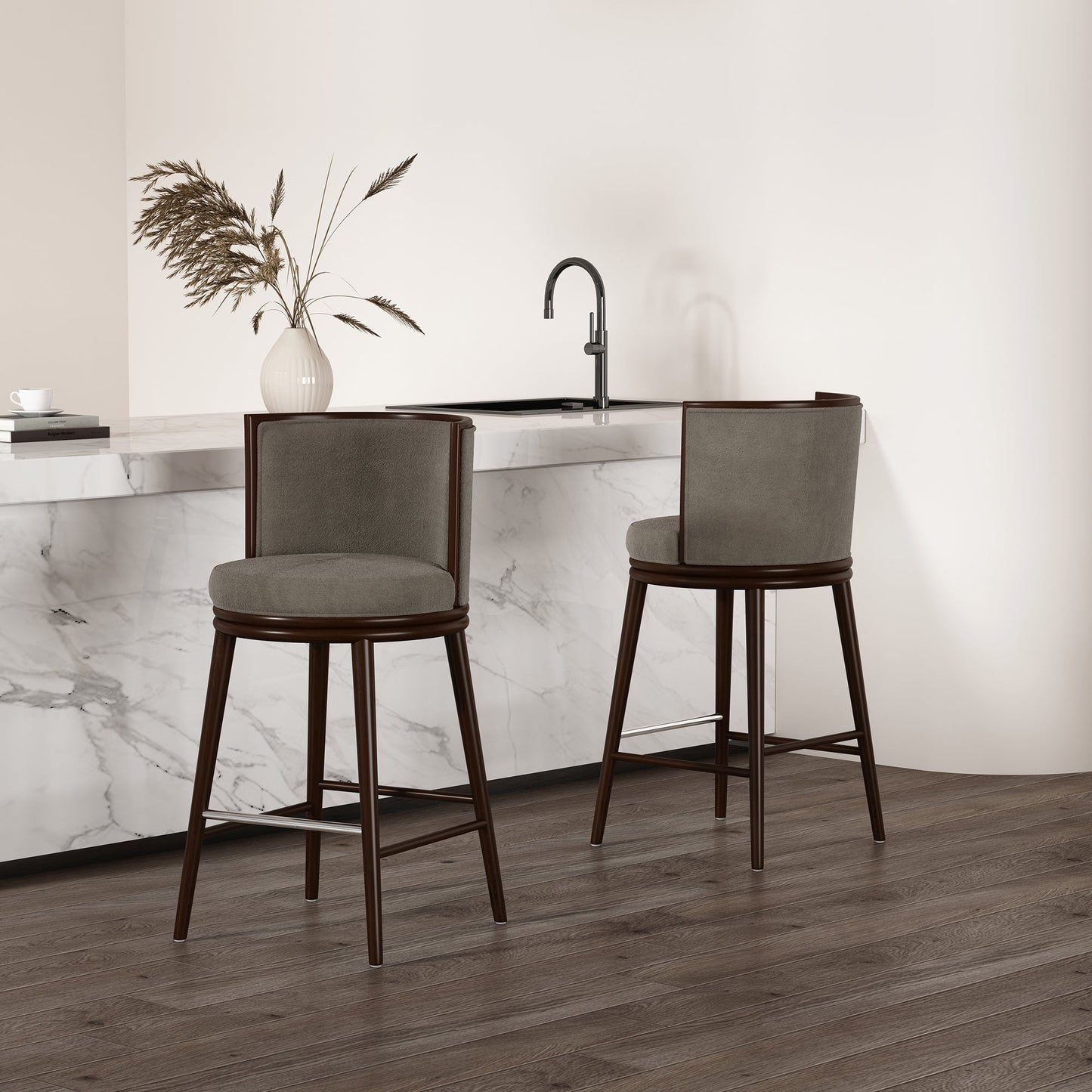 Manhattan Comfort Evalyn Barstool - Set of 2
