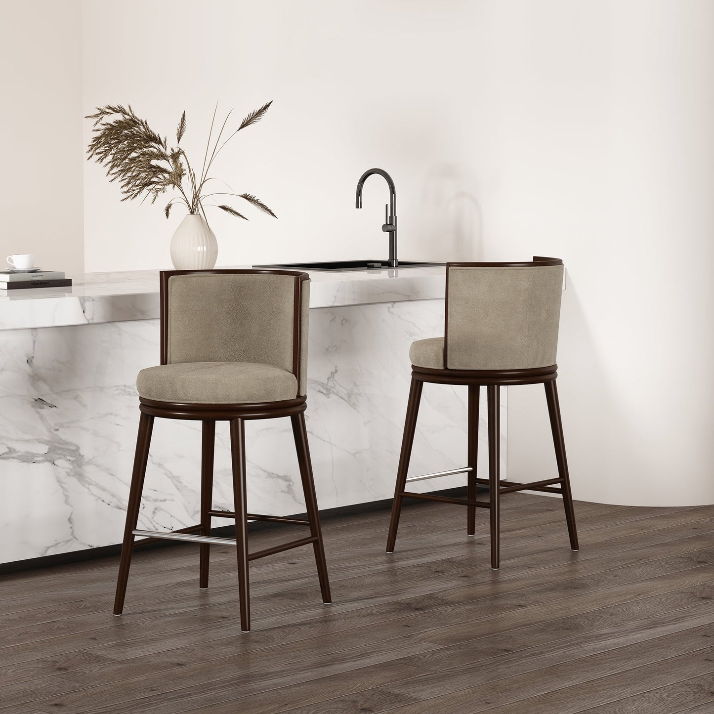 Manhattan Comfort Evalyn Barstool - Set of 2
