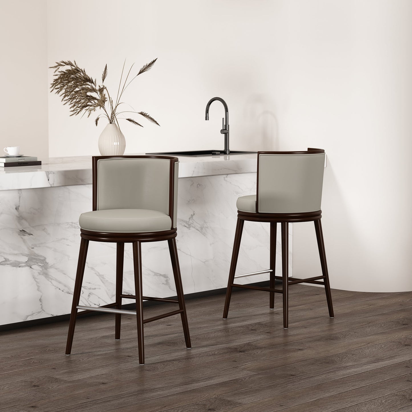 Manhattan Comfort Evalyn Barstool - Set of 2