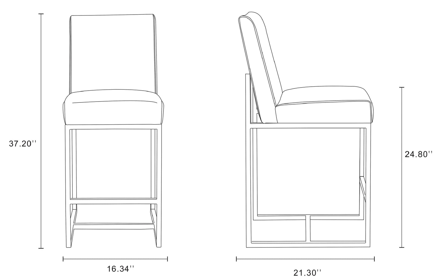 Manhattan Comfort Element Counter Stool - Set of 2