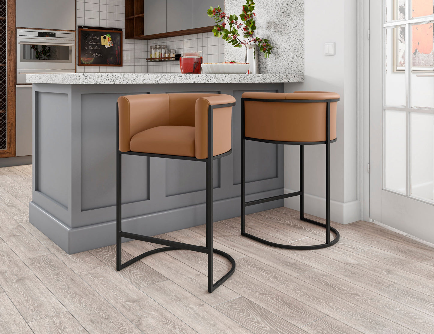 Manhattan Comfort Cosmopolitan Counter Stool - Set of 2