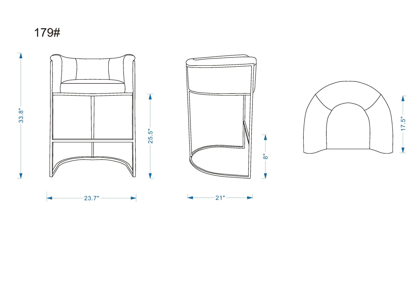 Manhattan Comfort Cosmopolitan Counter Stool - Set of 2