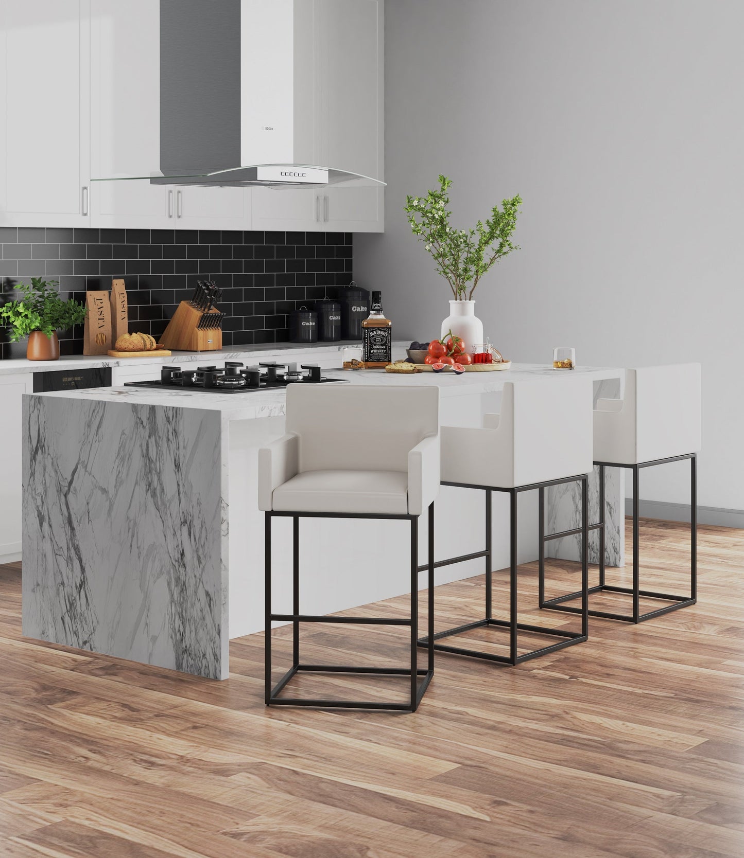 Manhattan Comfort Ambassador Counter Stool - Set of 2