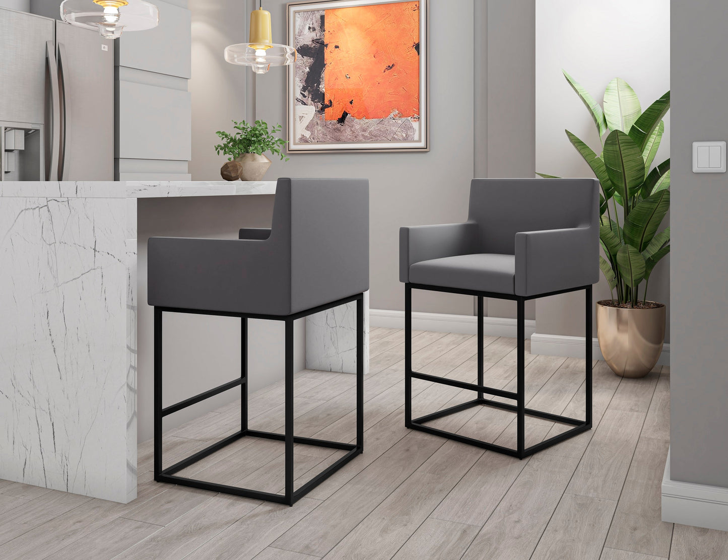 Manhattan Comfort Ambassador Counter Stool - Set of 2