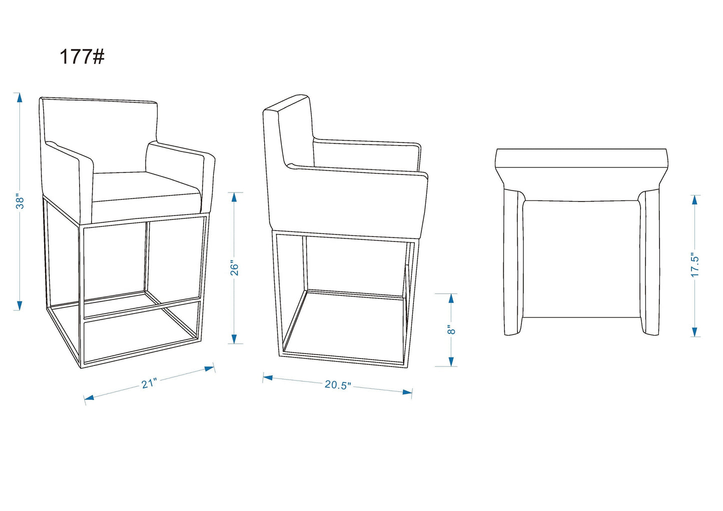 Manhattan Comfort Ambassador Counter Stool - Set of 2