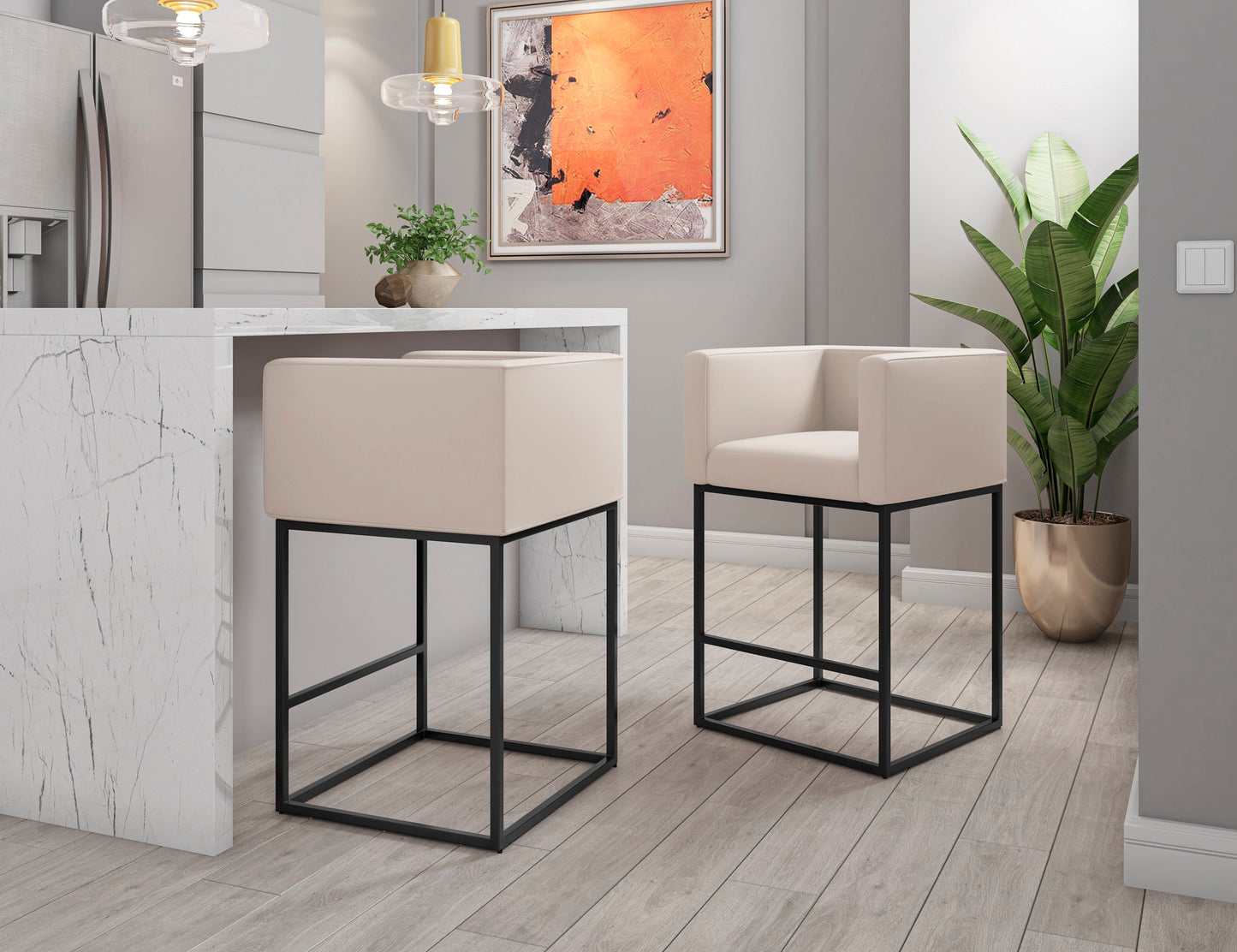 Manhattan Comfort Embassy Counter Stool - Set of 2
