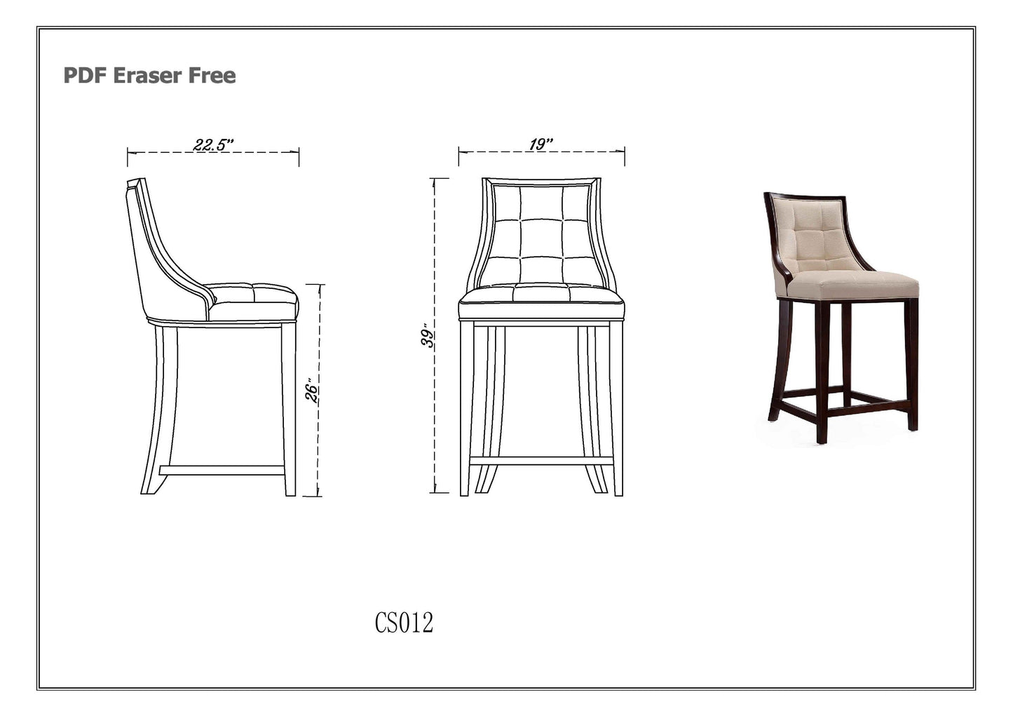 Manhattan Comfort Fifth Avenue Counter Stool - Set of 2
