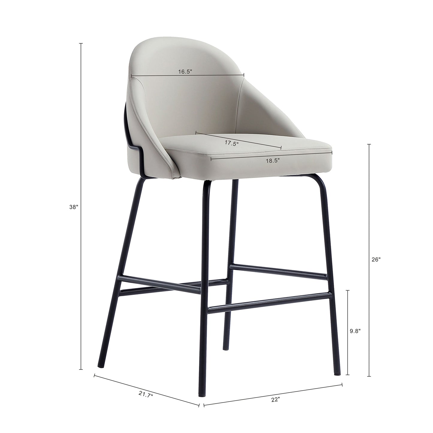 Manhattan Comfort Gracie Counter Stool - Set of 2