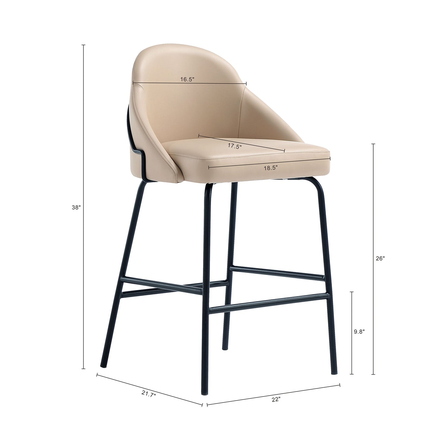 Manhattan Comfort Gracie Counter Stool - Set of 2