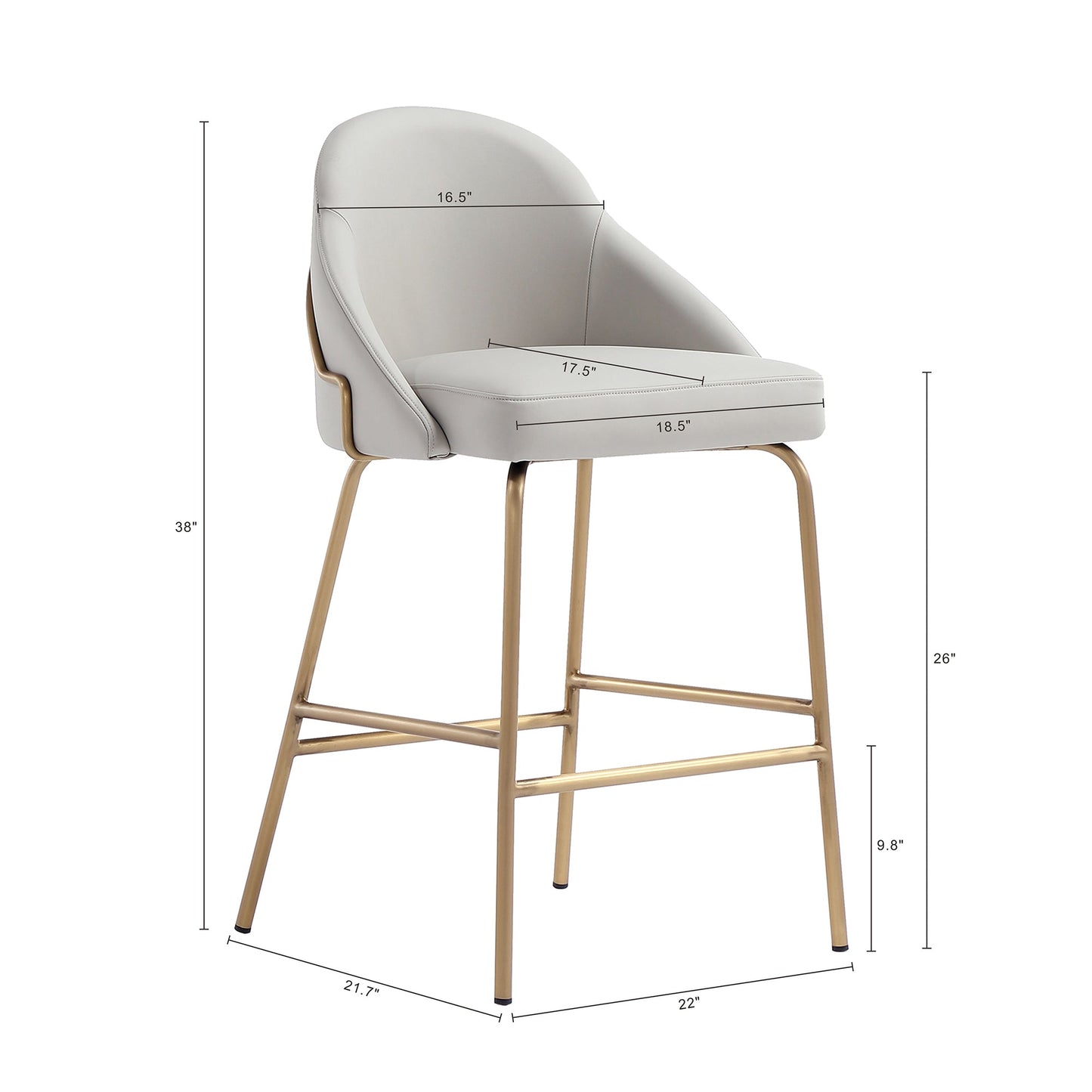 Manhattan Comfort Gracie Counter Stool - Set of 2