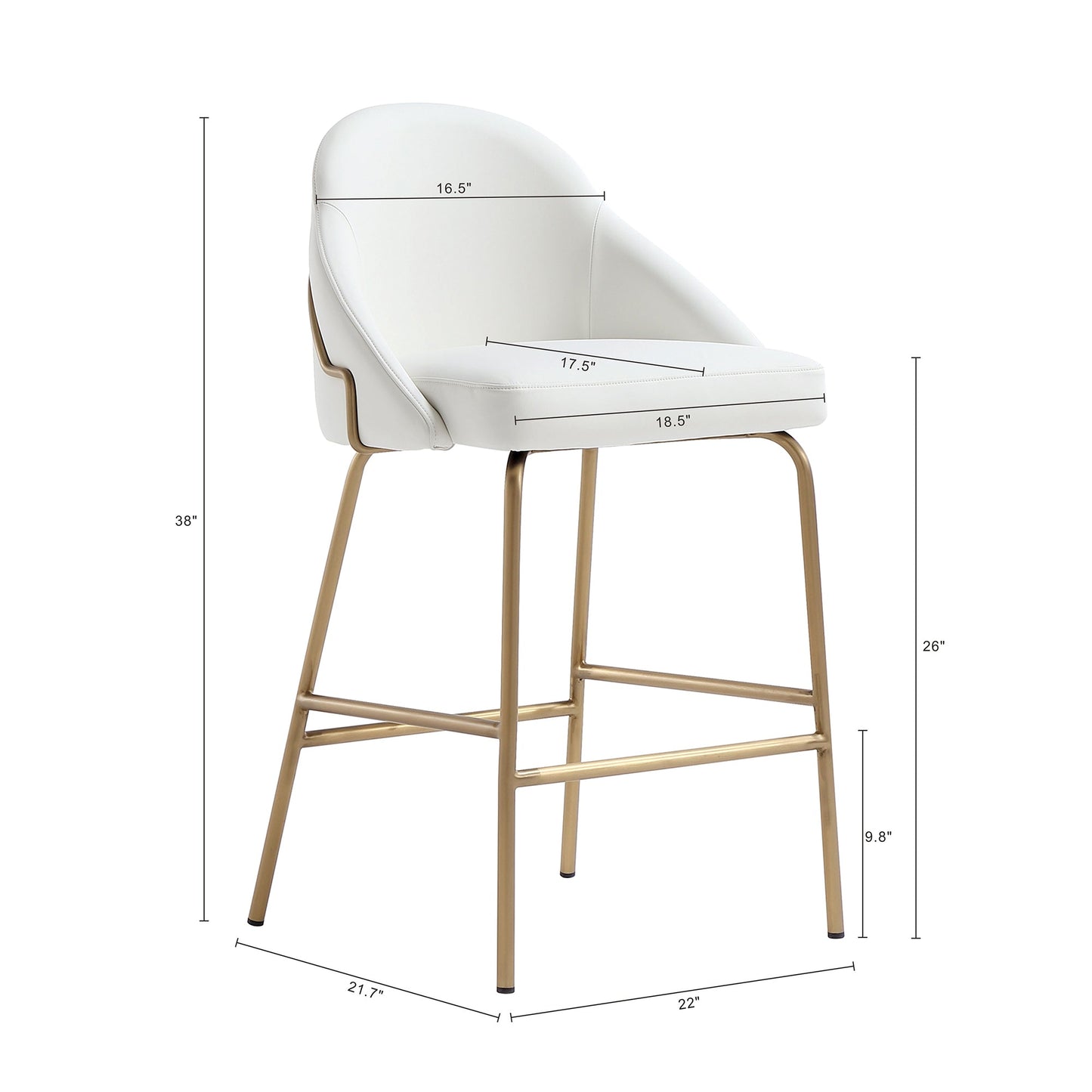 Manhattan Comfort Gracie Counter Stool - Set of 2