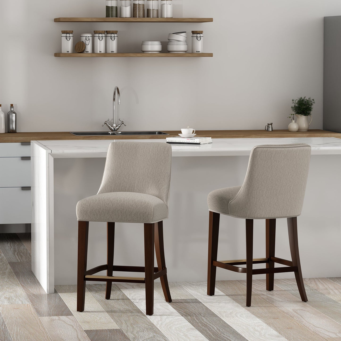 Manhattan Comfort Beever Counter Stool - Set of 2