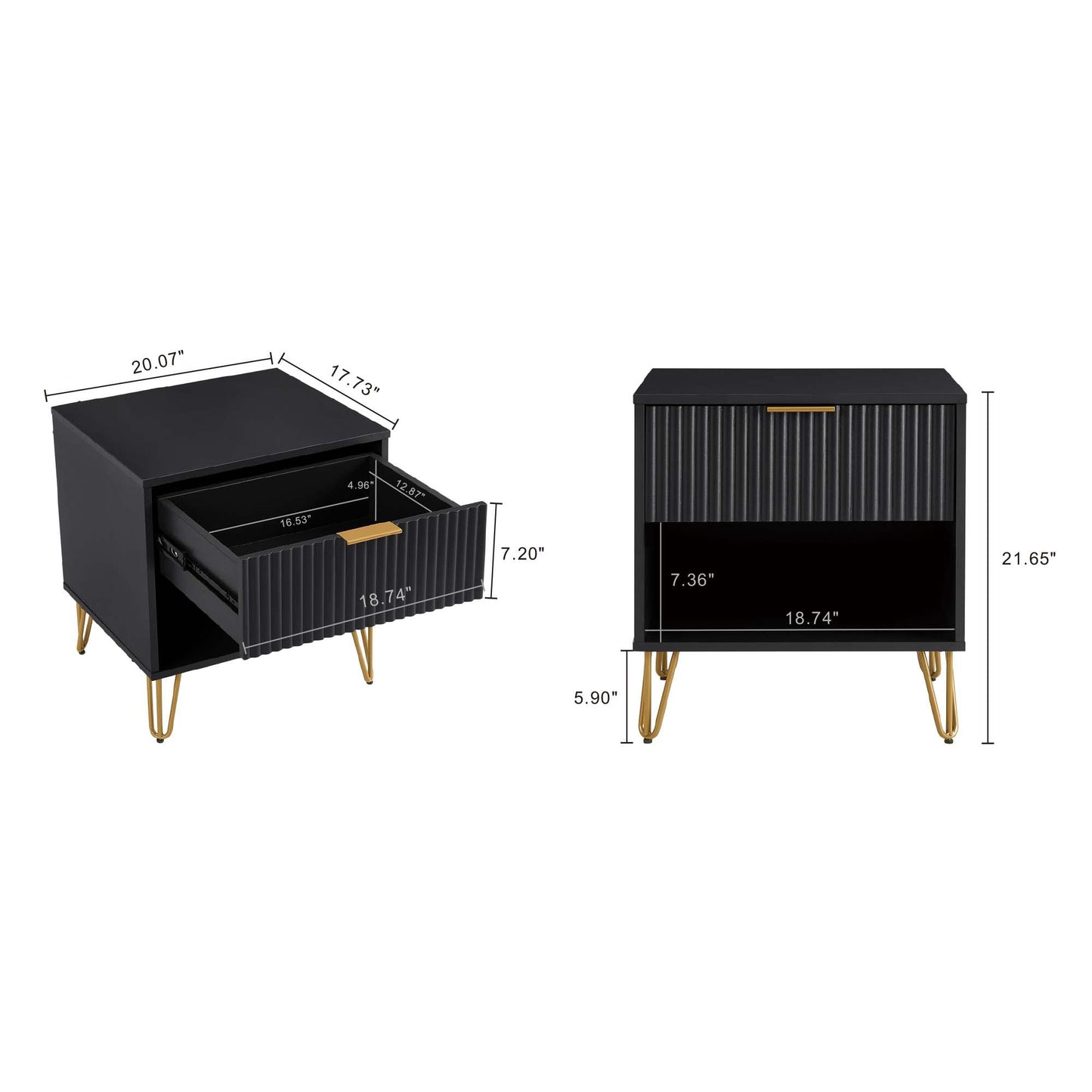 Manhattan Comfort 2-Piece DUMBO Nightstand and Dresser