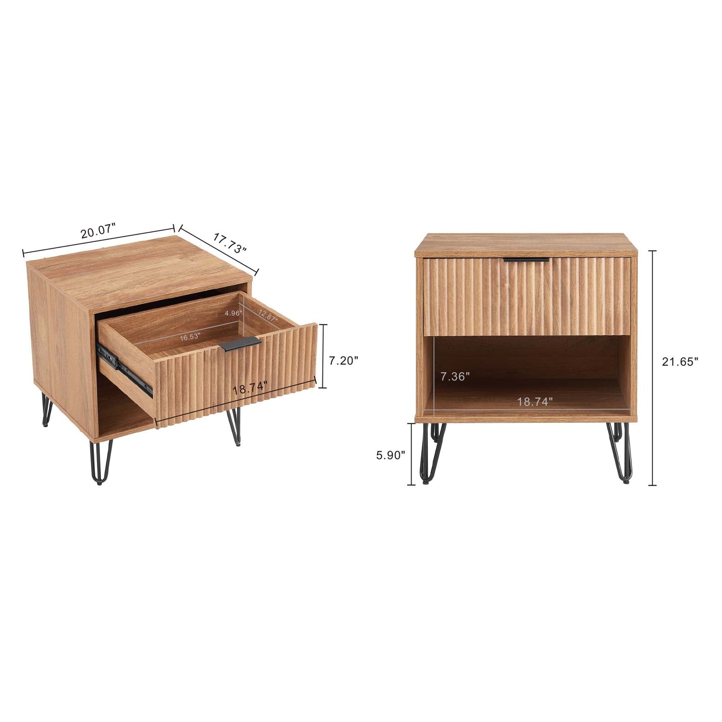 Manhattan Comfort 2-Piece DUMBO Nightstand and Dresser
