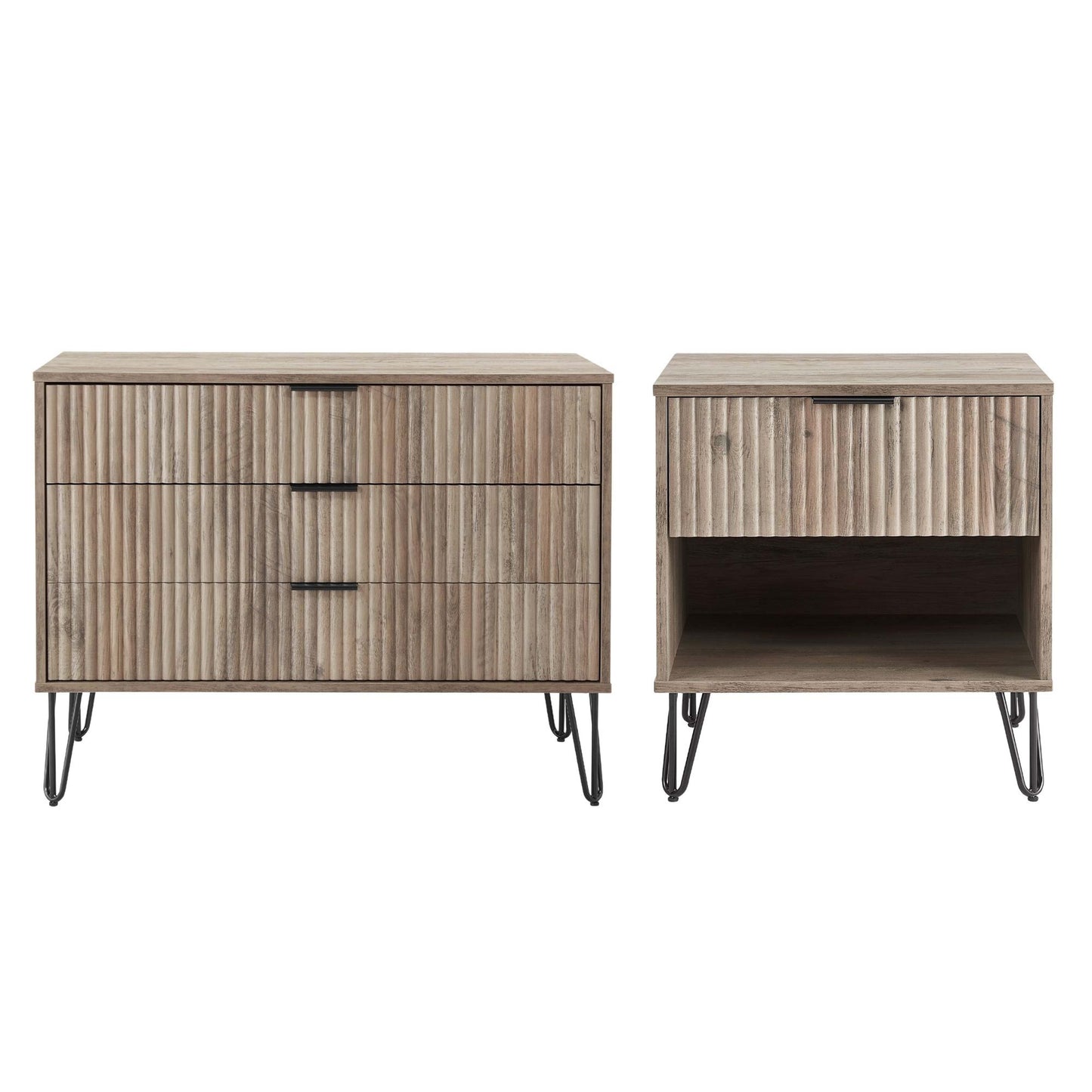 Manhattan Comfort 2-Piece DUMBO Nightstand and Dresser