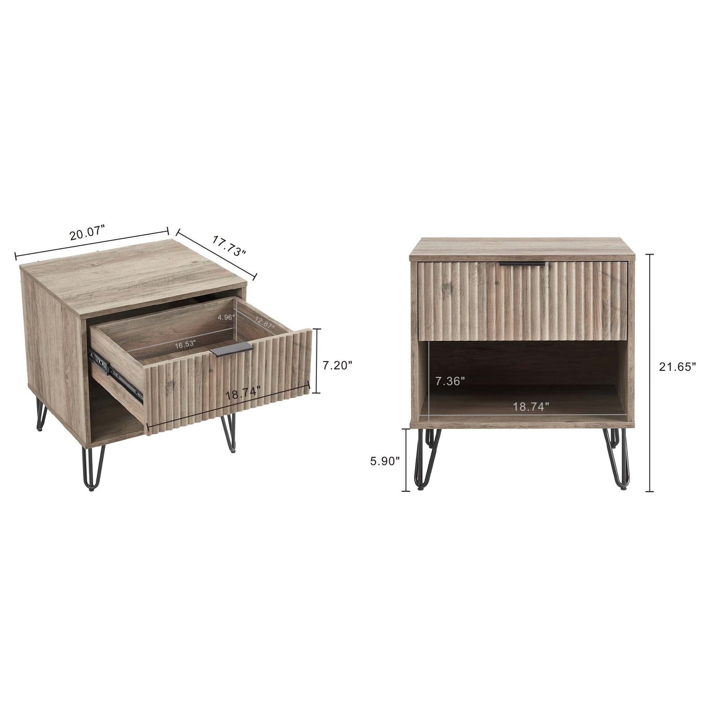 Manhattan Comfort 2-Piece DUMBO Nightstand and Dresser