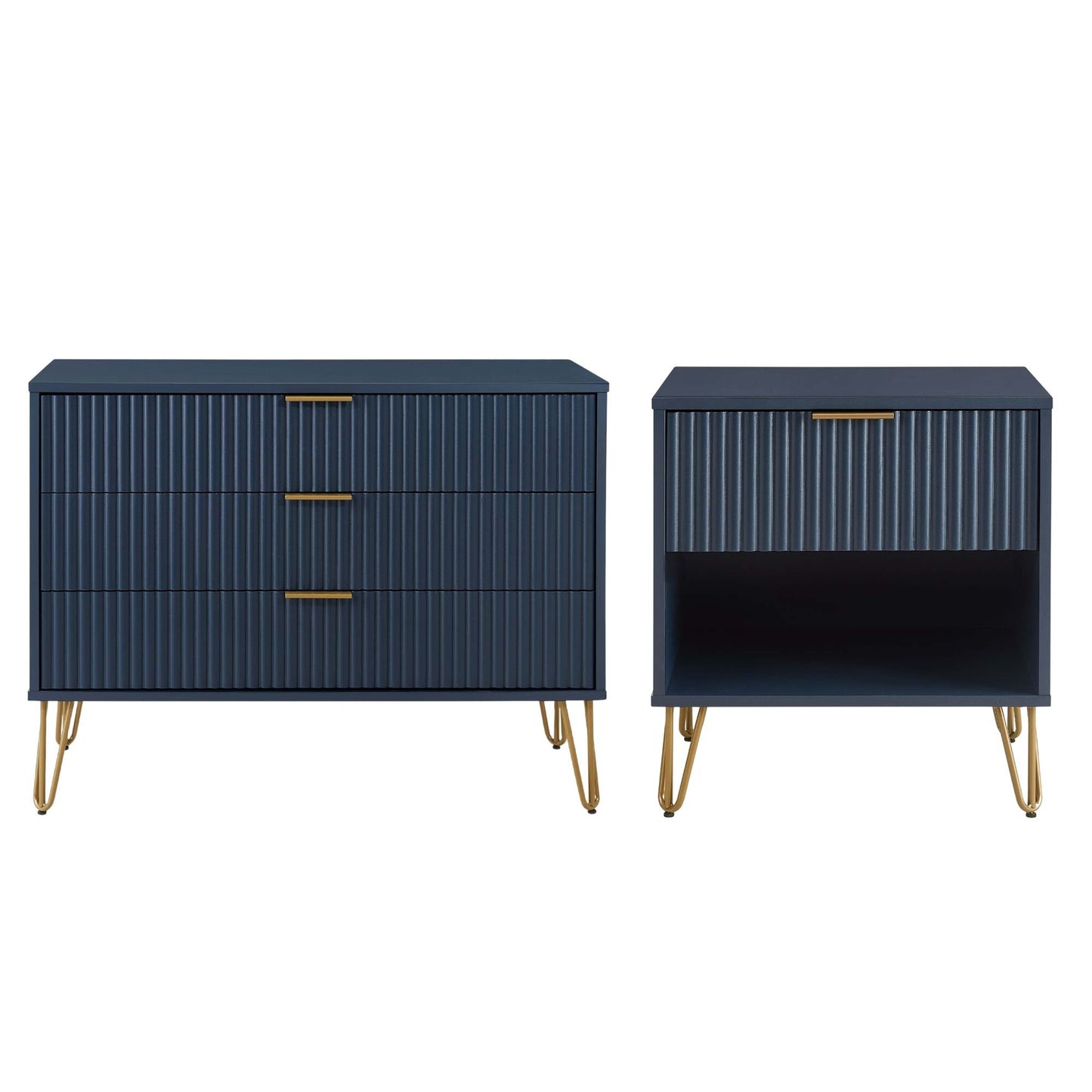 Manhattan Comfort 2-Piece DUMBO Nightstand and Dresser