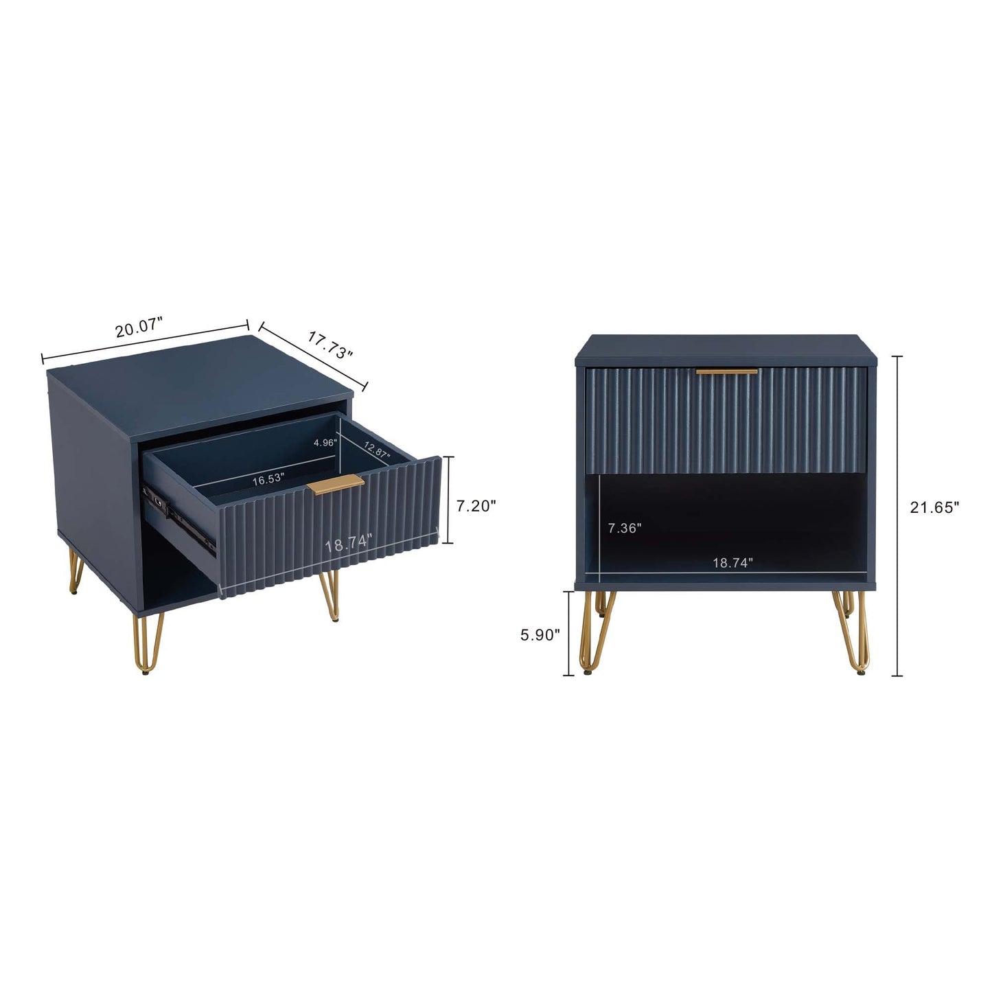 Manhattan Comfort 2-Piece DUMBO Nightstand and Dresser