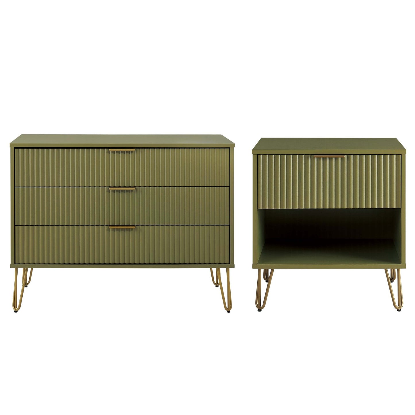 Manhattan Comfort 2-Piece DUMBO Nightstand and Dresser