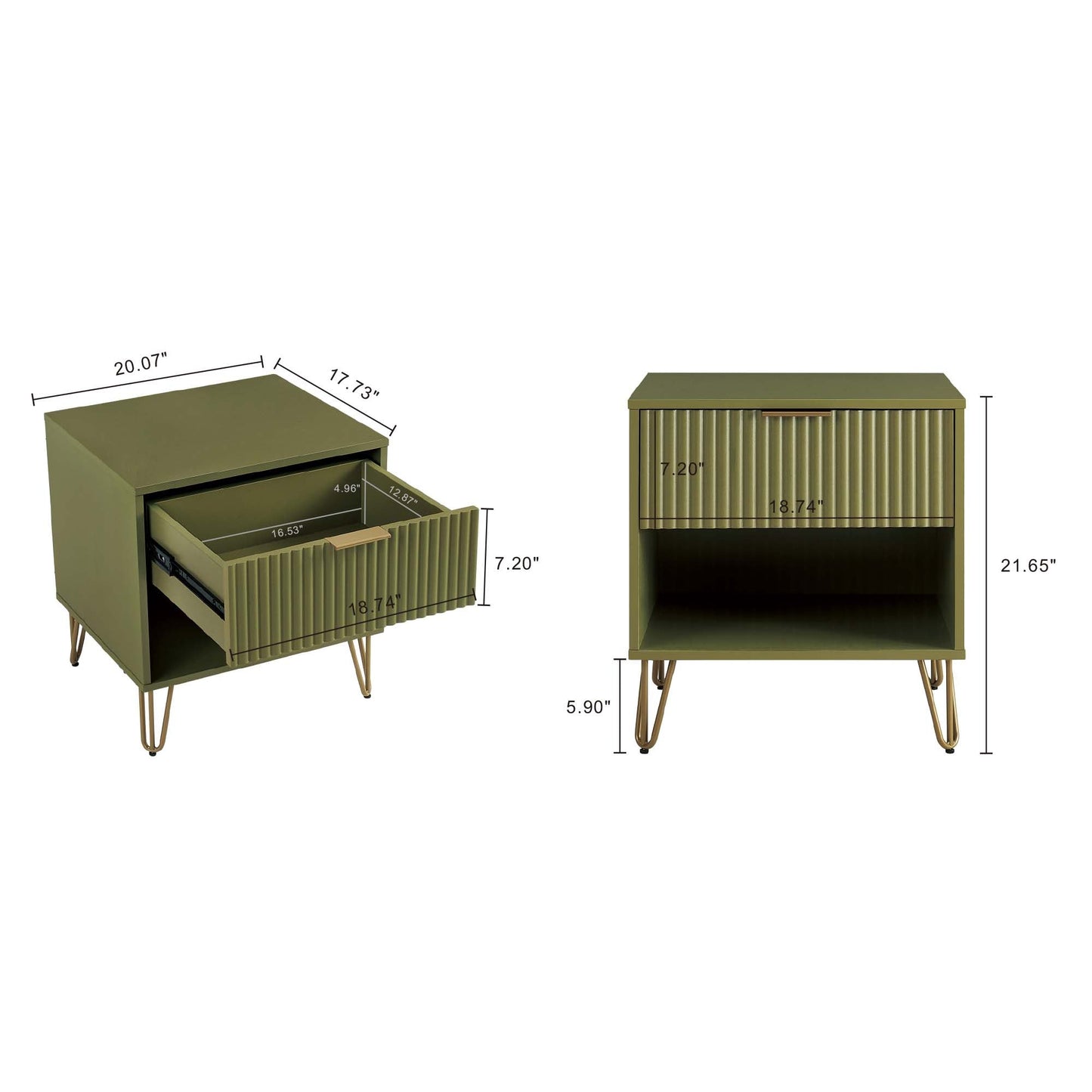 Manhattan Comfort 2-Piece DUMBO Nightstand and Dresser