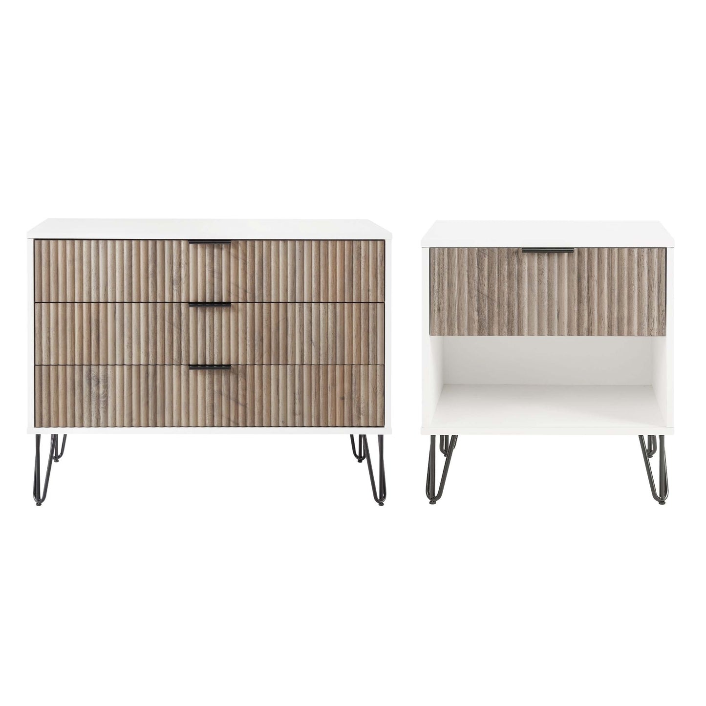 Manhattan Comfort 2-Piece DUMBO Nightstand and Dresser