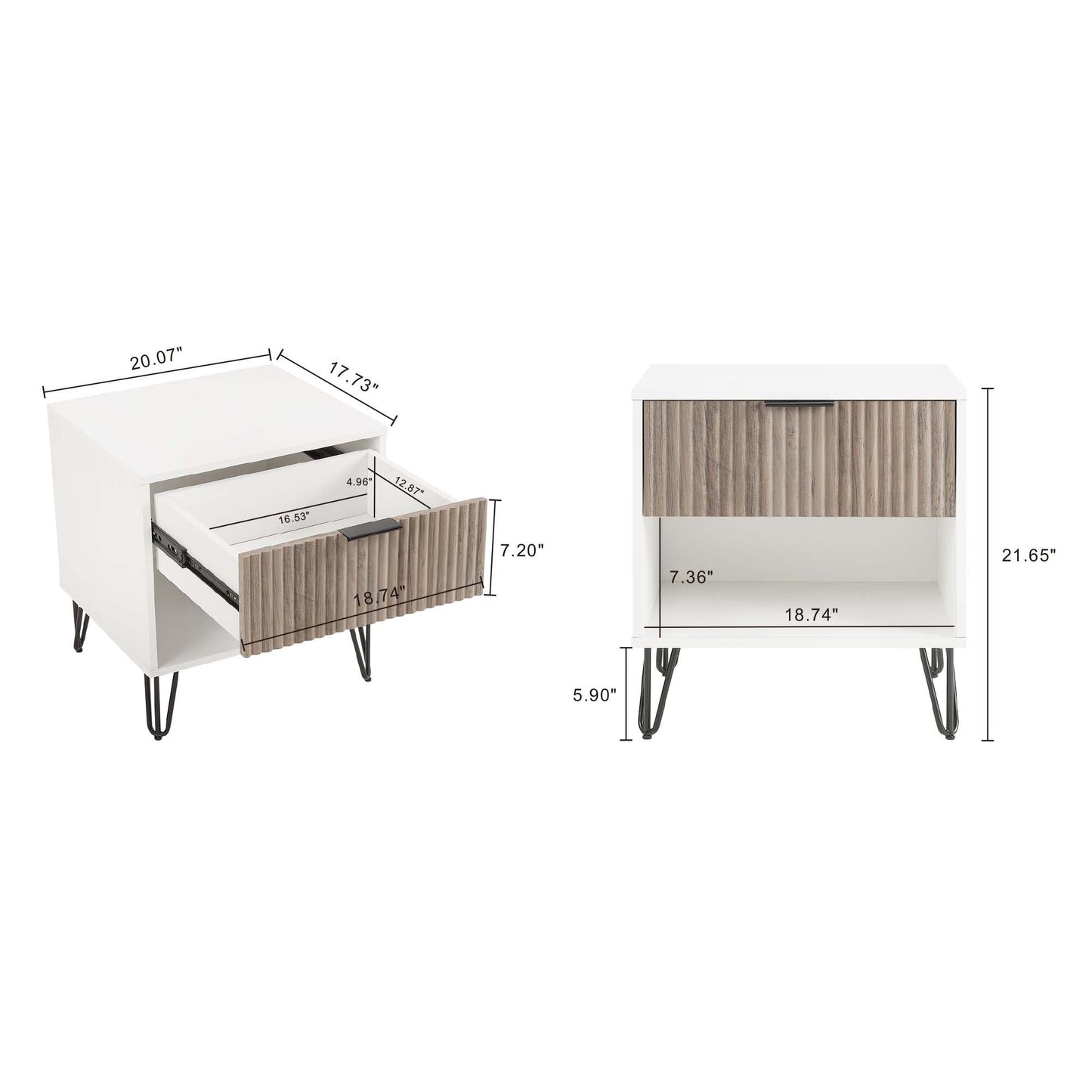 Manhattan Comfort 2-Piece DUMBO Nightstand and Dresser