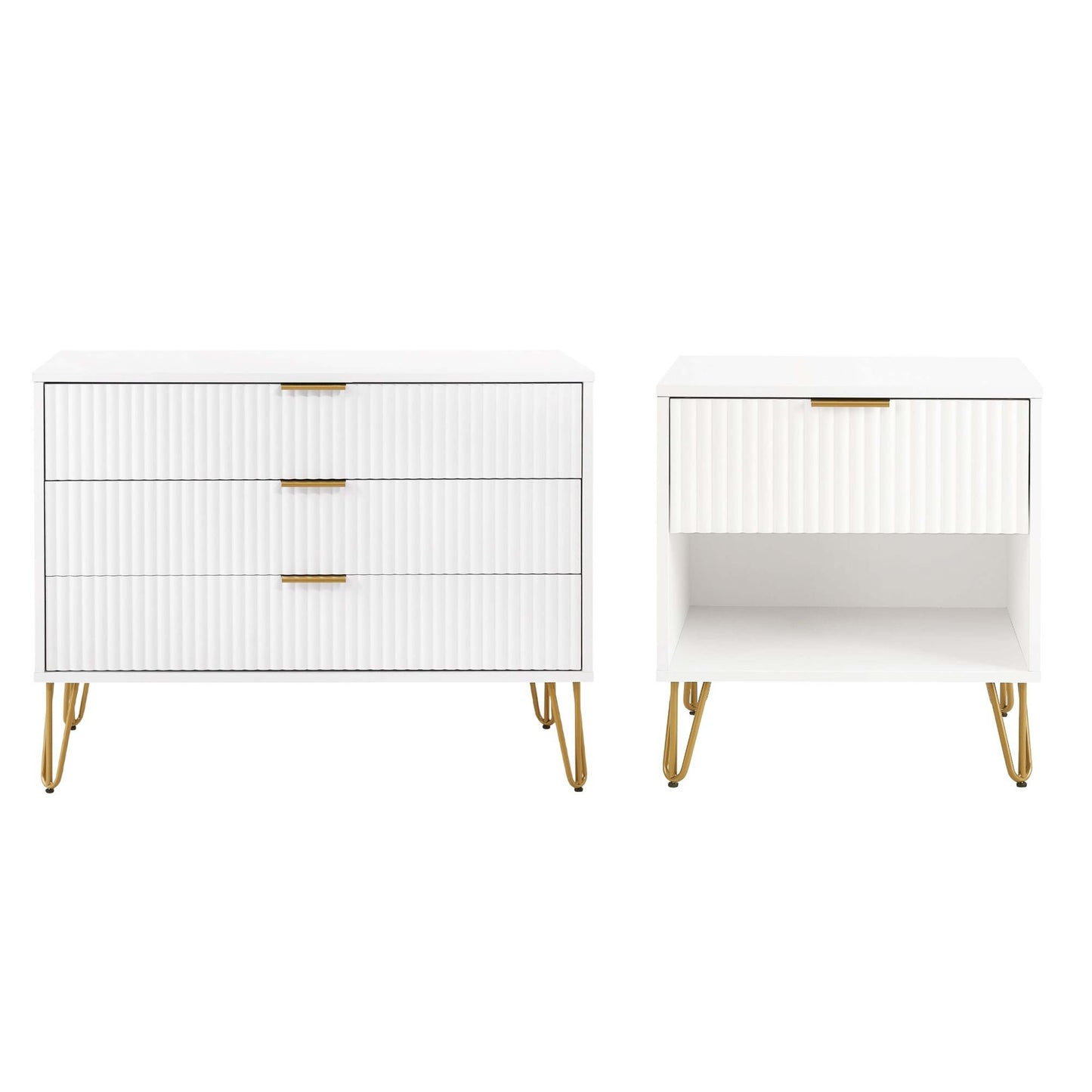 Manhattan Comfort 2-Piece DUMBO Nightstand and Dresser