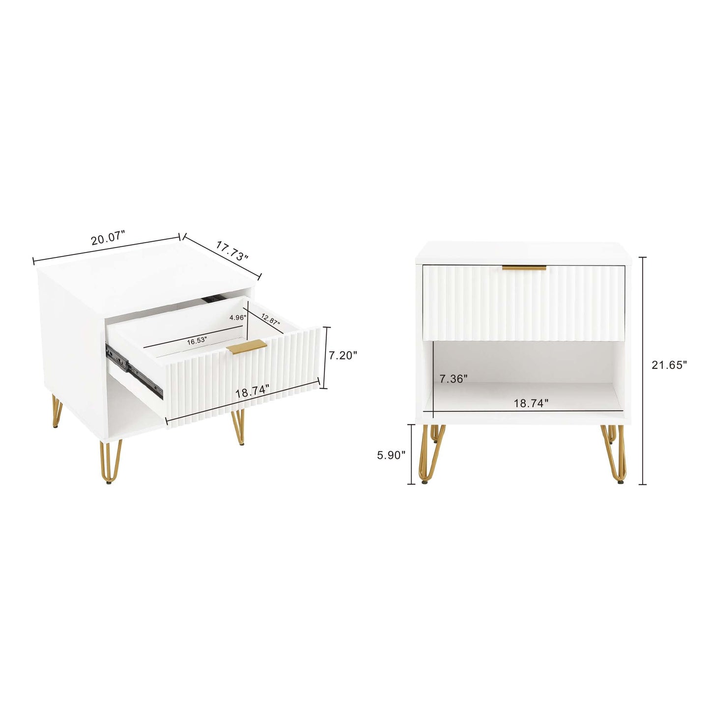 Manhattan Comfort 2-Piece DUMBO Nightstand and Dresser