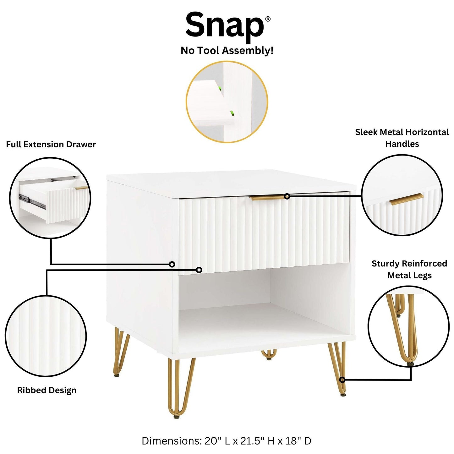 Manhattan Comfort 2-Piece DUMBO Nightstand and Dresser
