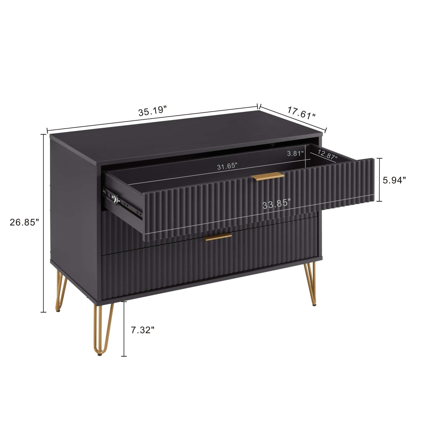 Manhattan Comfort 2-Piece DUMBO Nightstand and Dresser