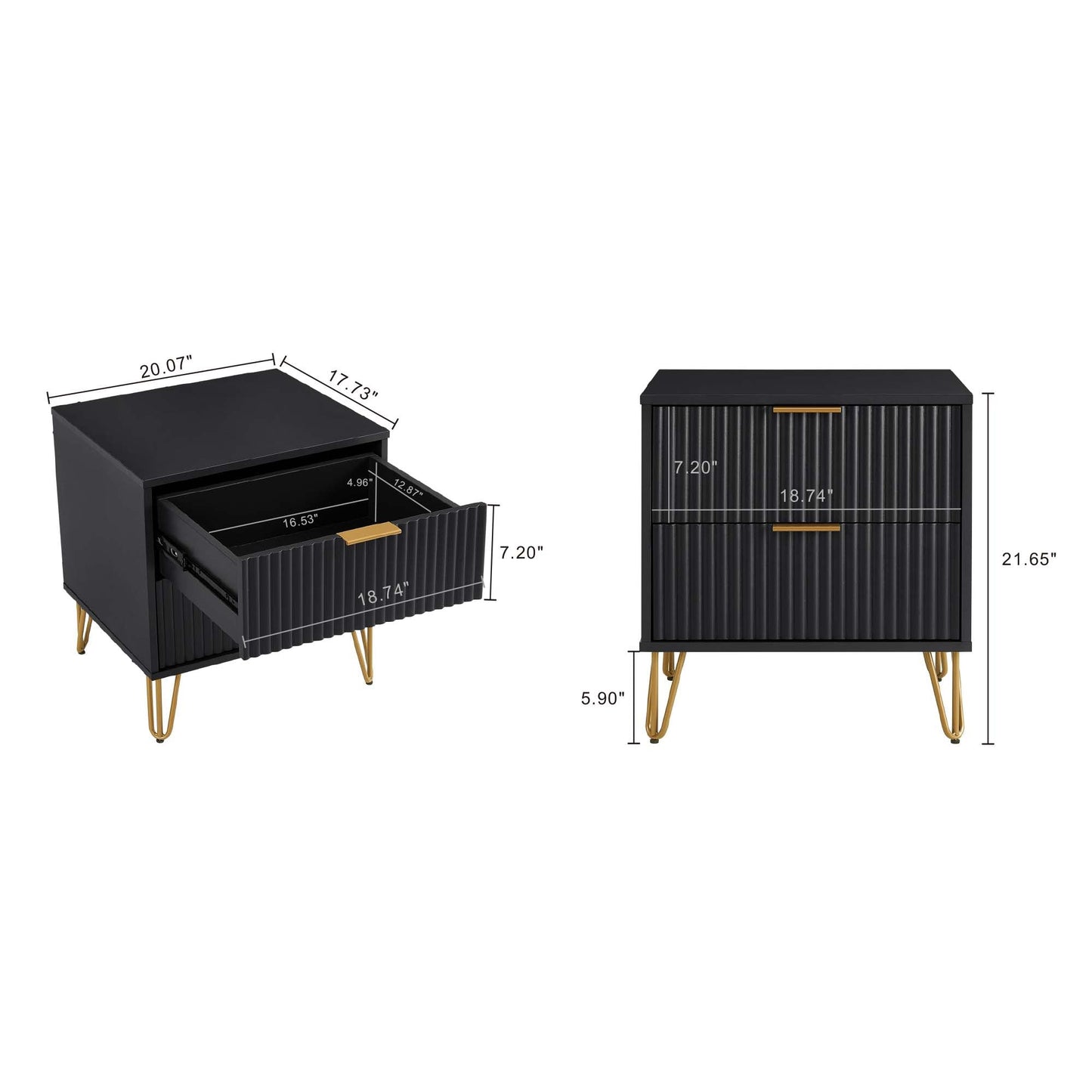 Manhattan Comfort 2-Piece DUMBO Nightstand and Dresser