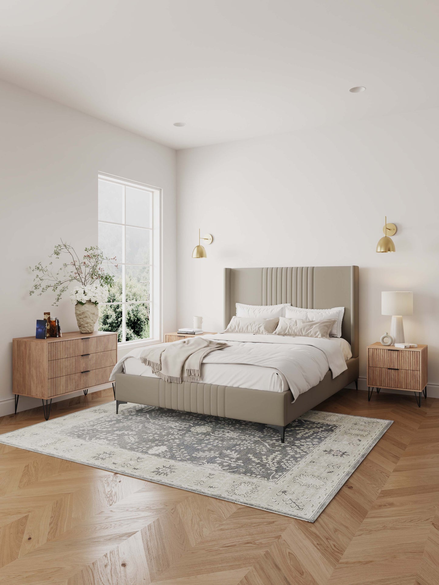 Manhattan Comfort 2-Piece DUMBO Nightstand and Dresser
