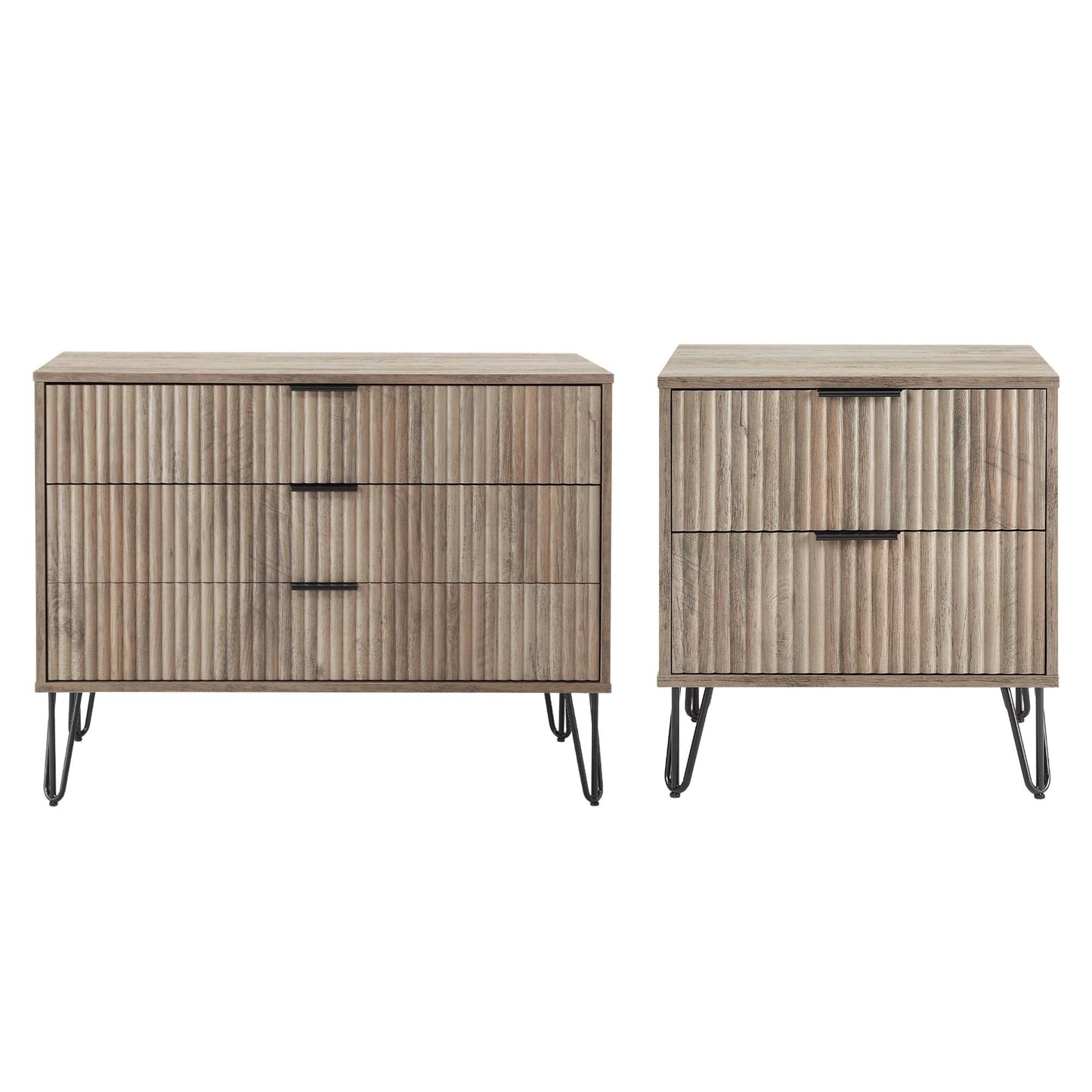 Manhattan Comfort 2-Piece DUMBO Nightstand and Dresser