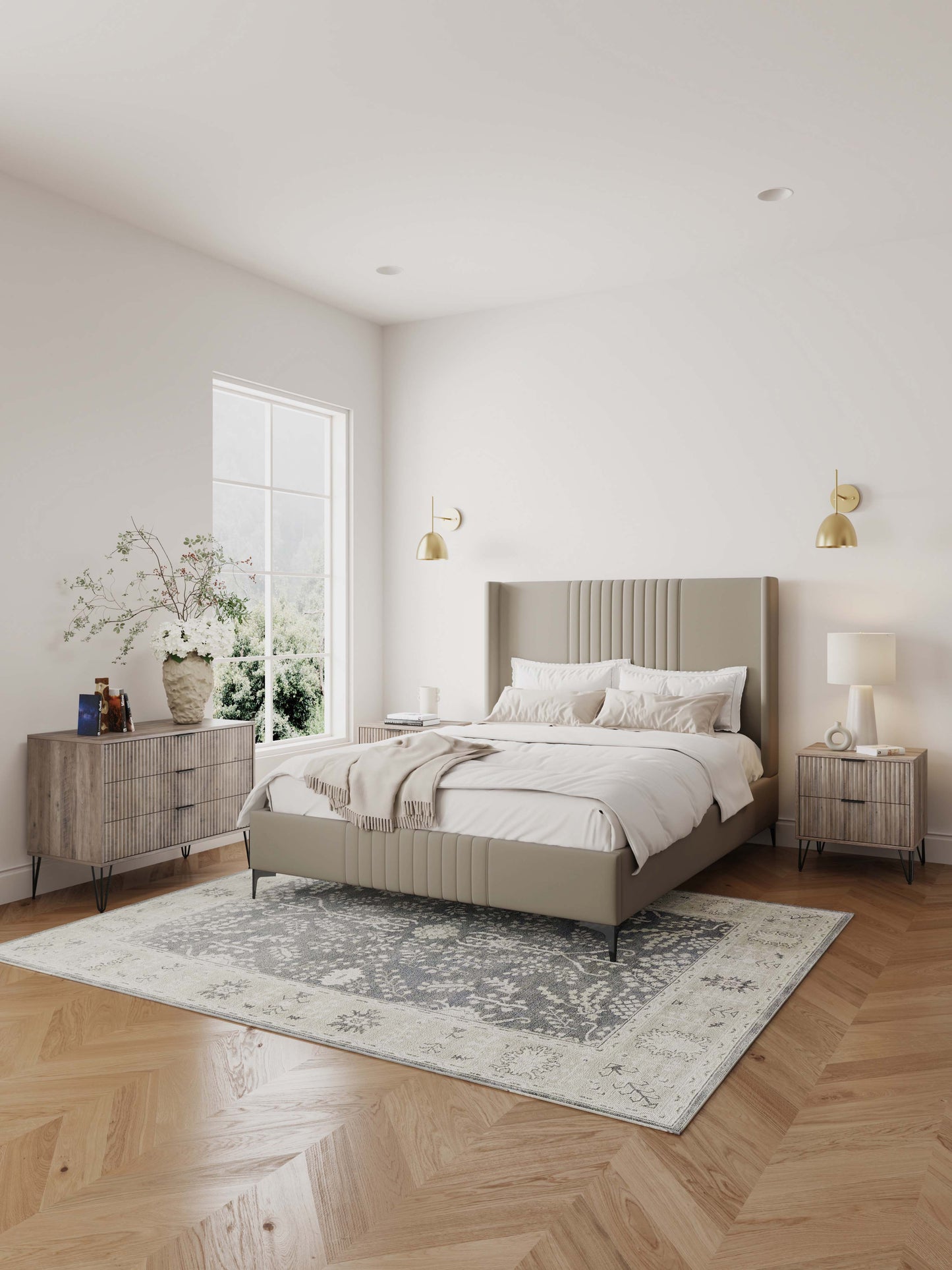 Manhattan Comfort 2-Piece DUMBO Nightstand and Dresser