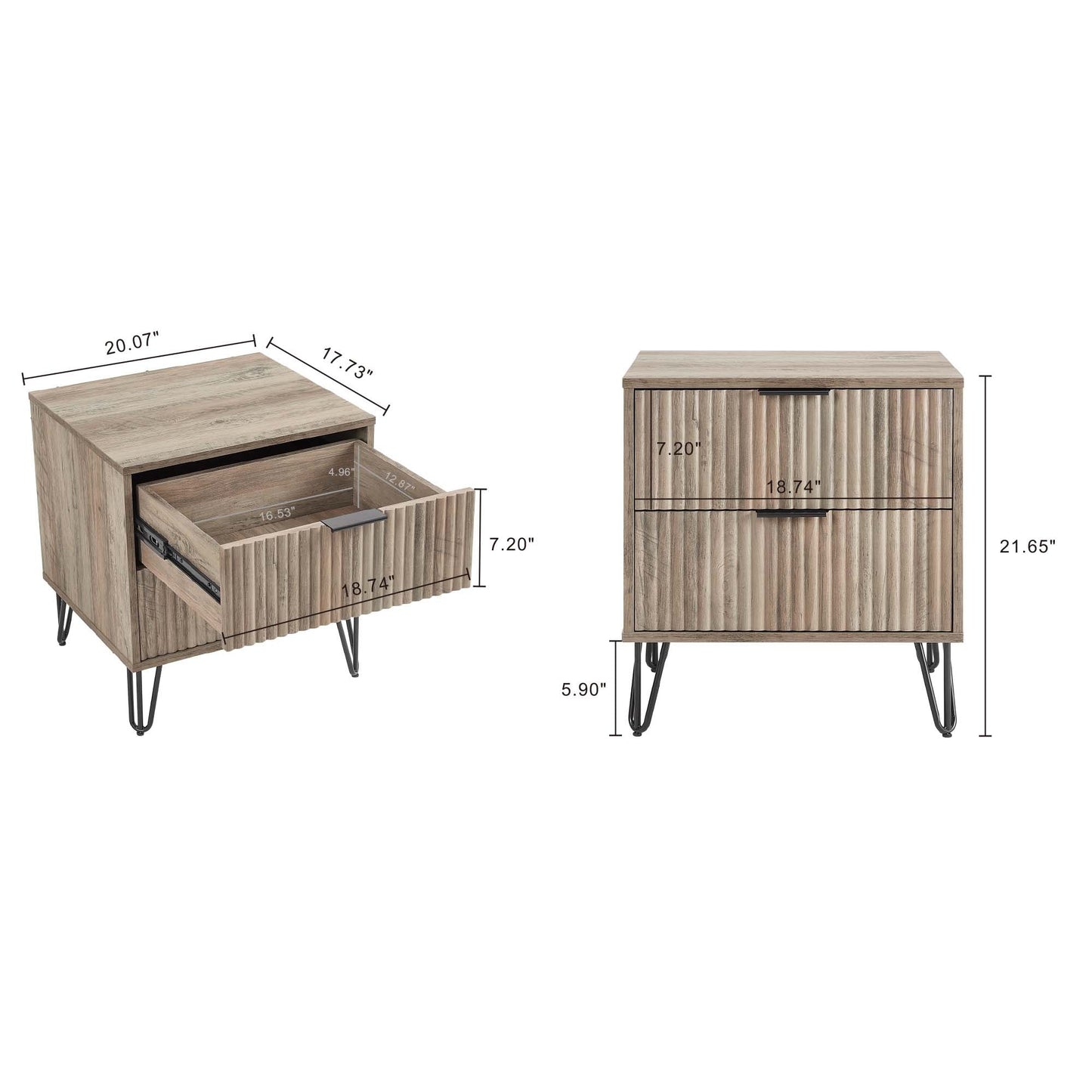 Manhattan Comfort 2-Piece DUMBO Nightstand and Dresser