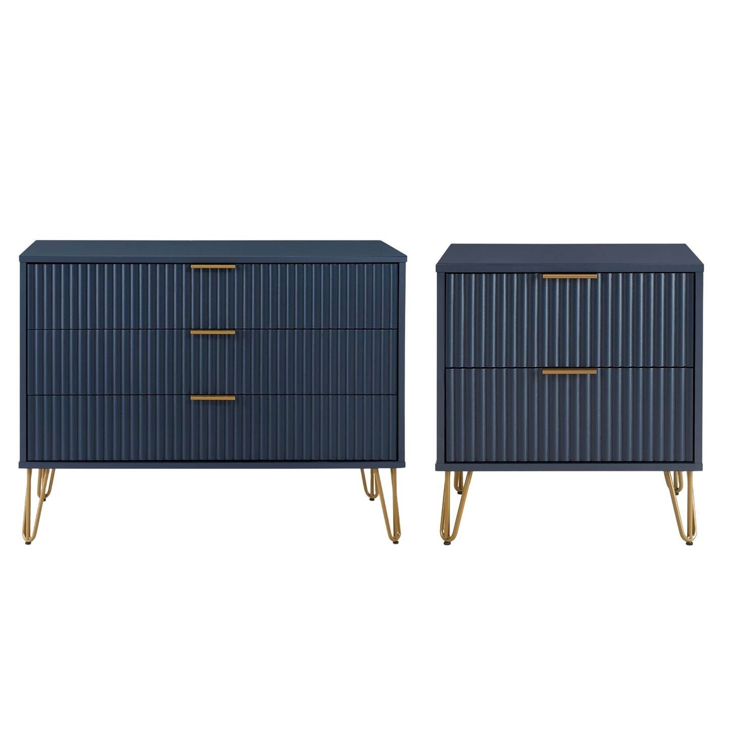 Manhattan Comfort 2-Piece DUMBO Nightstand and Dresser