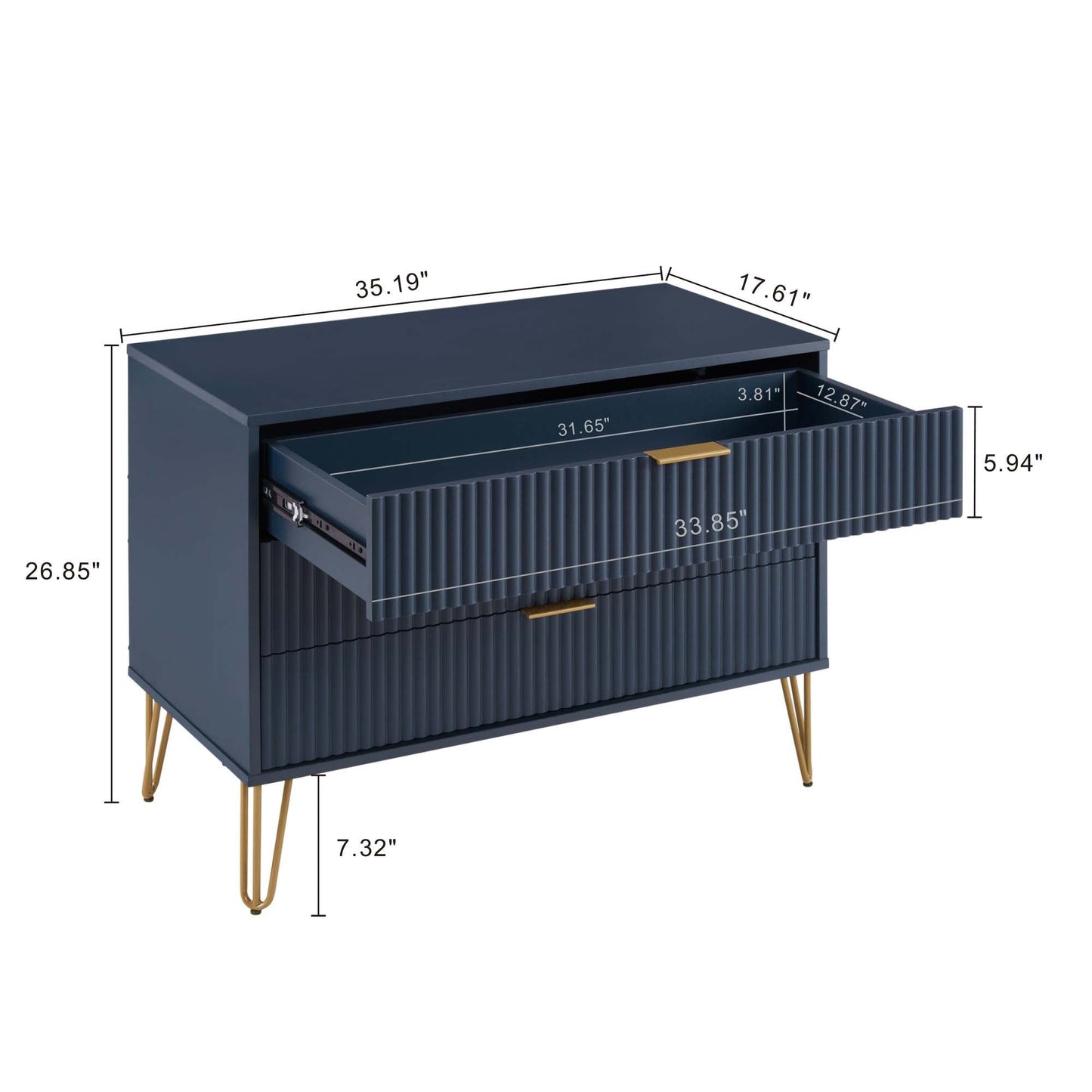 Manhattan Comfort 2-Piece DUMBO Nightstand and Dresser