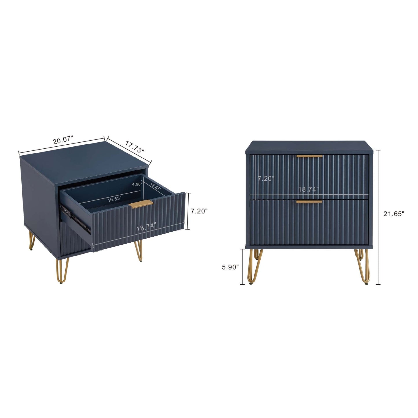 Manhattan Comfort 2-Piece DUMBO Nightstand and Dresser