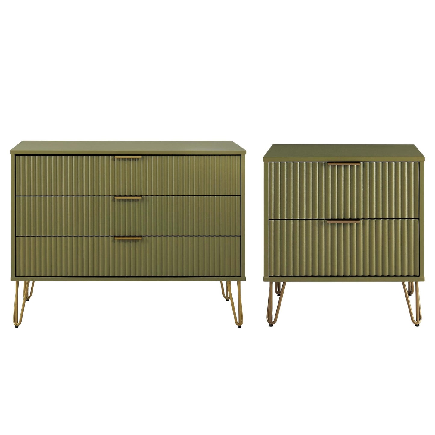 Manhattan Comfort 2-Piece DUMBO Nightstand and Dresser