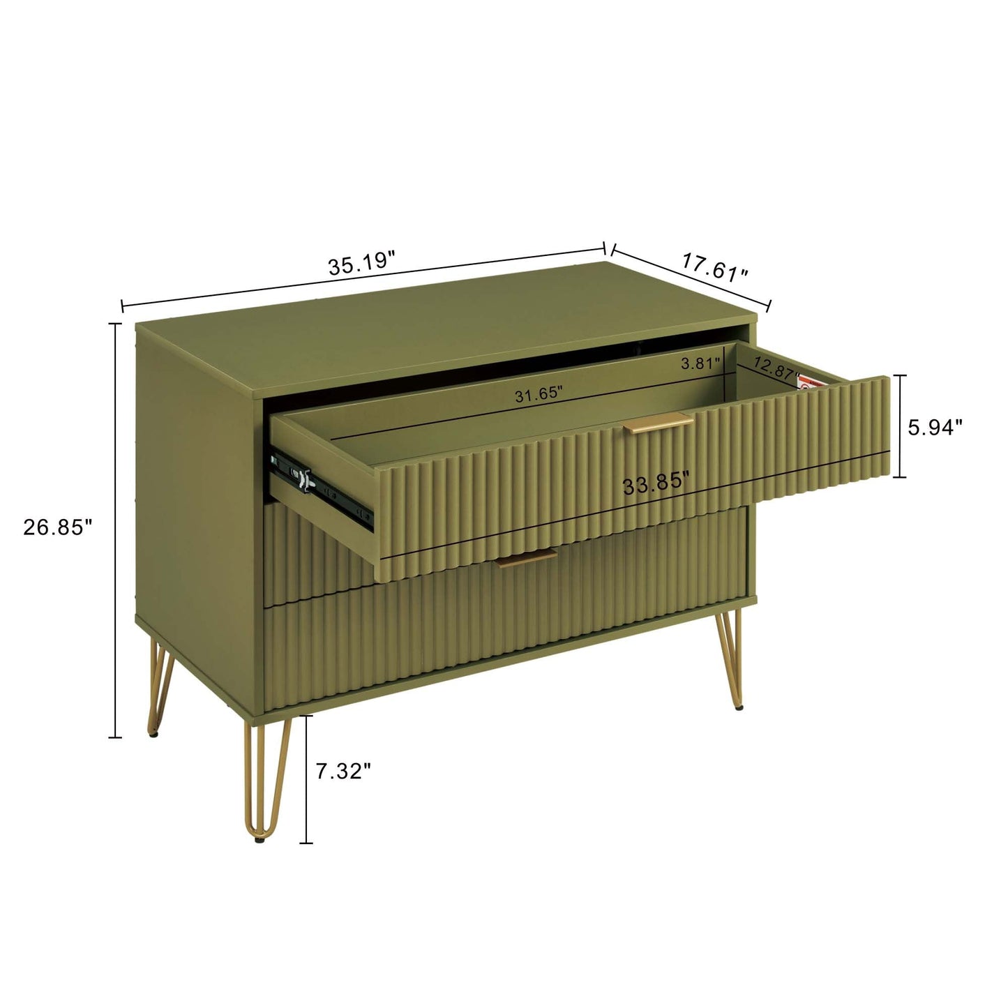 Manhattan Comfort 2-Piece DUMBO Nightstand and Dresser