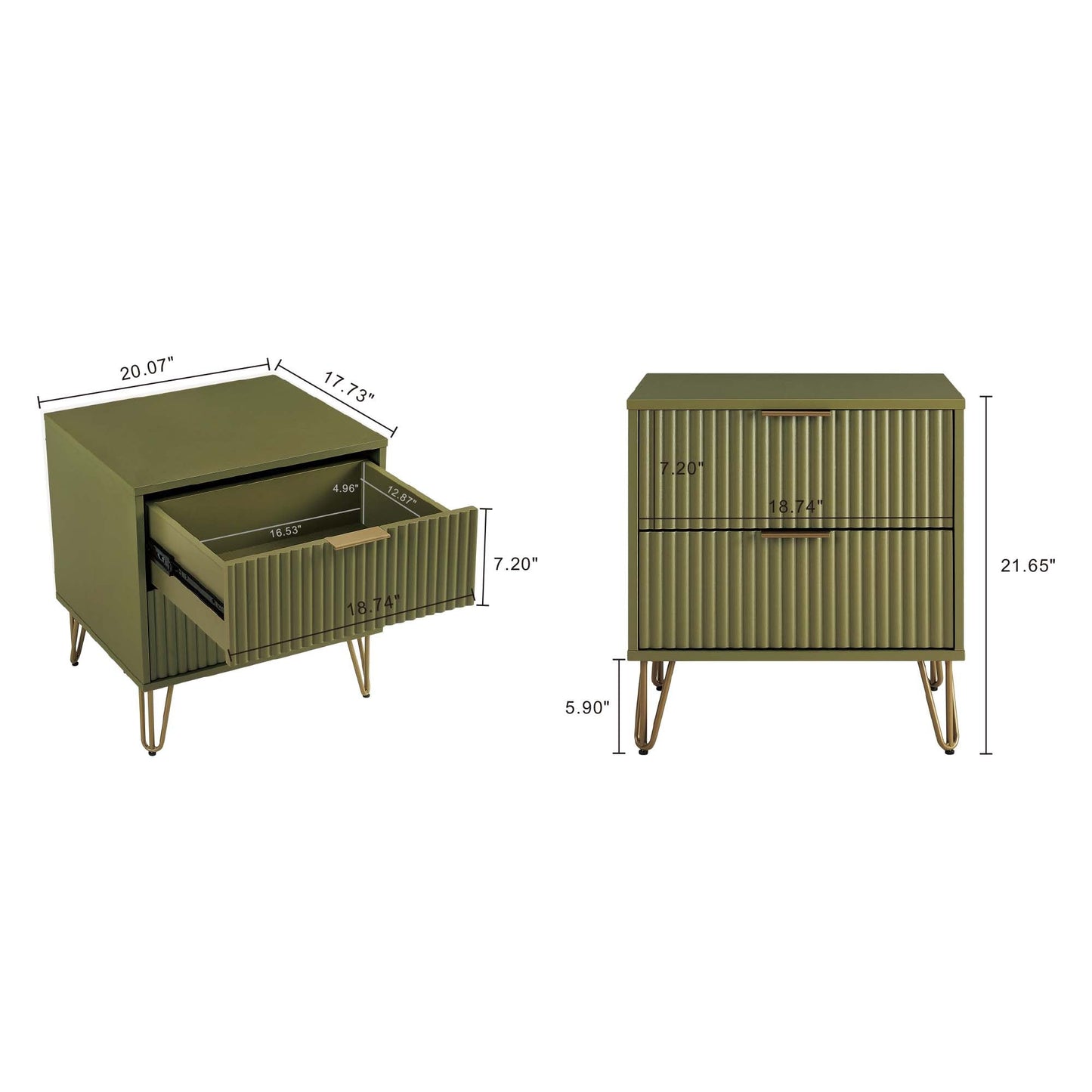 Manhattan Comfort 2-Piece DUMBO Nightstand and Dresser
