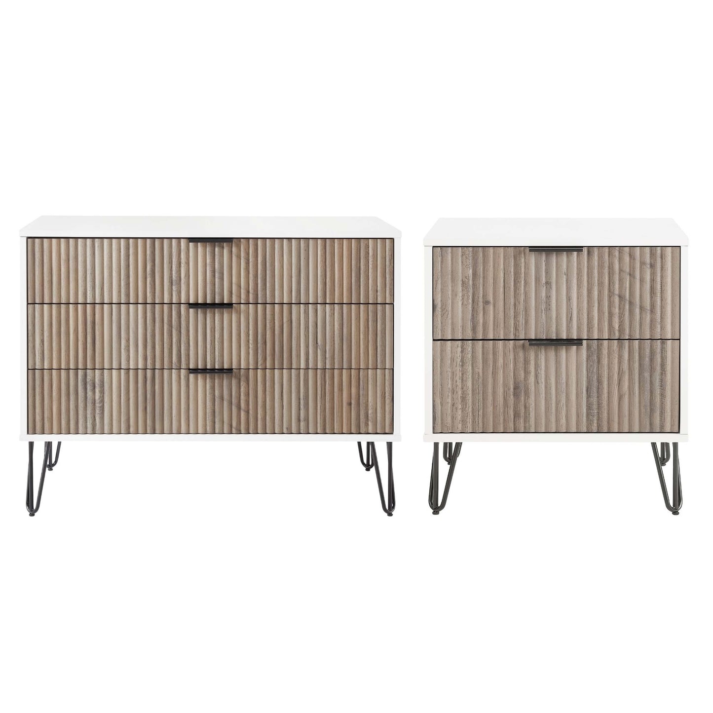 Manhattan Comfort 2-Piece DUMBO Nightstand and Dresser