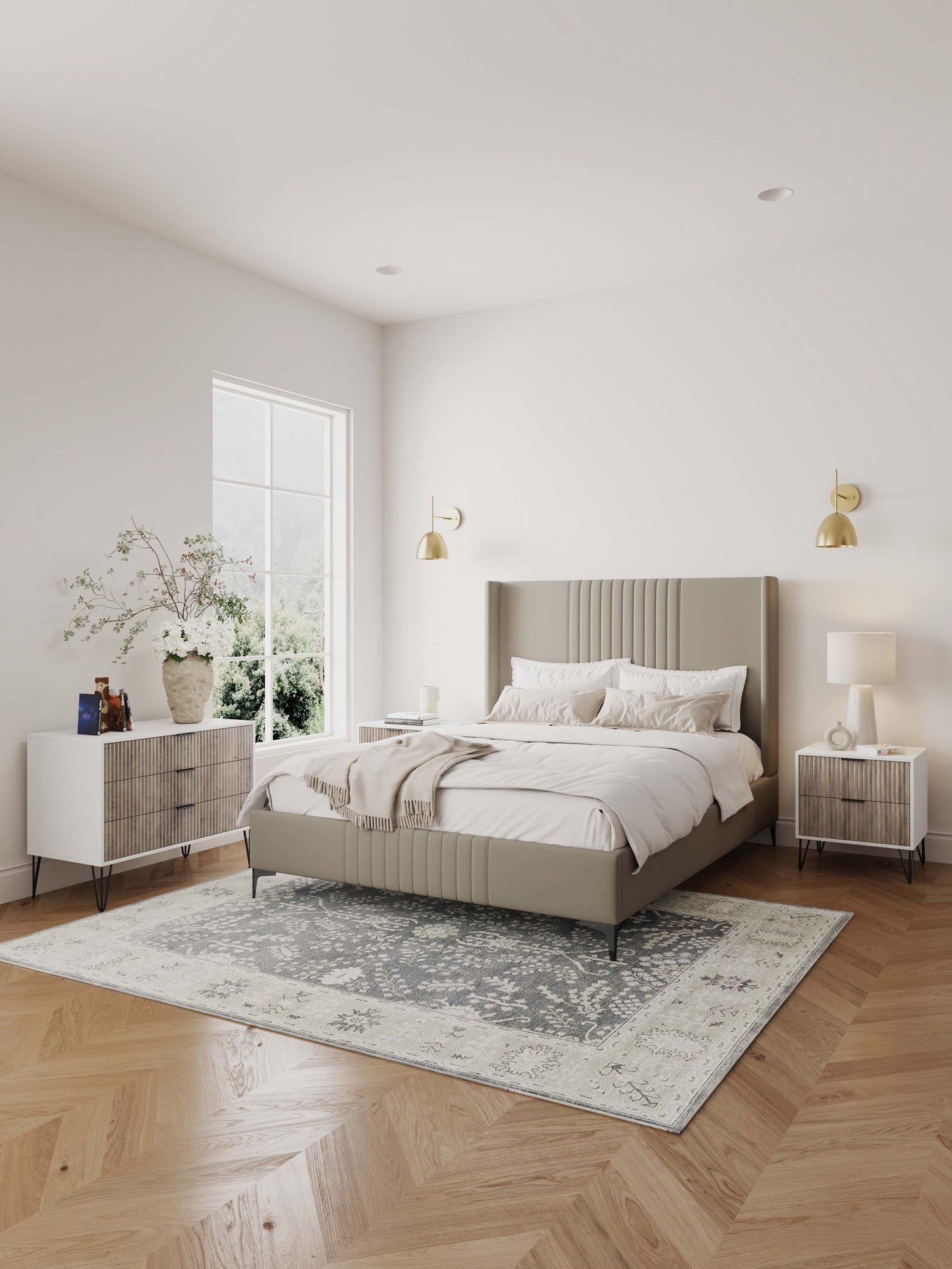 Manhattan Comfort 2-Piece DUMBO Nightstand and Dresser